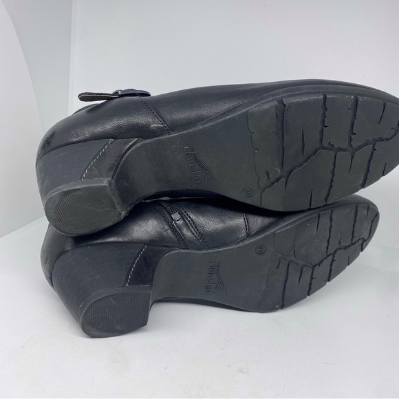 Dansko Leather Buckle Ankle Boots Darbie Black - Picture 6 of 7